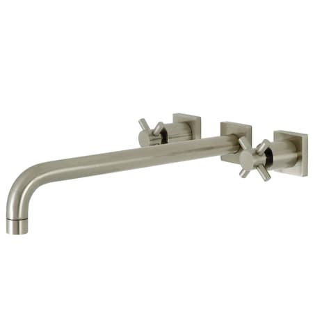 Kingston Brass KS6048DX Wall Mount Tub Faucet, Brushed Nickel KS6048DX